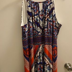 Chicos size 3 (plus) multi colored sleeveless maxi dress
